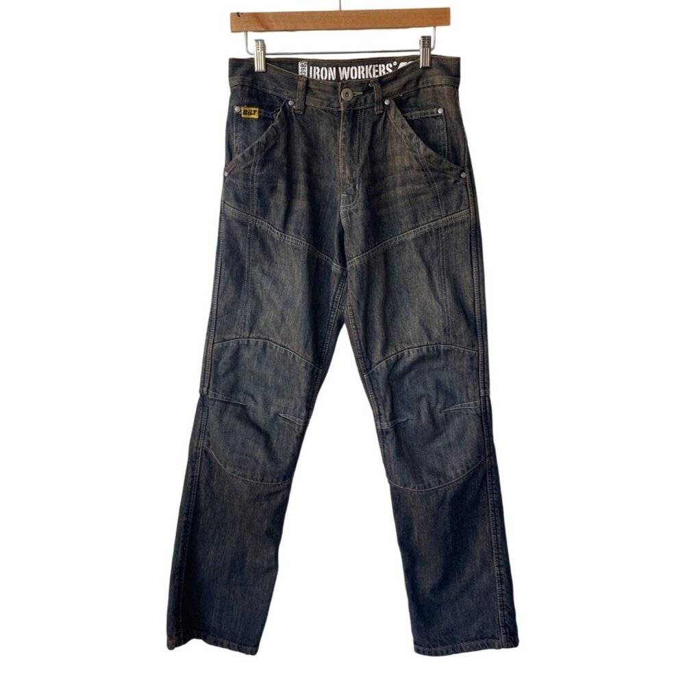 Bilt Iron Workers Motorcyle Jeans Size‎ 28 0398 Dark Wash Rugged Protective
